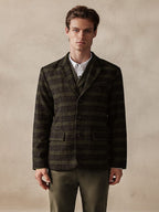 Vintage Plaid Wool Blend Blazer Jacke