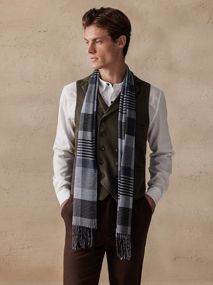 Soft Plaid Tassel Schal