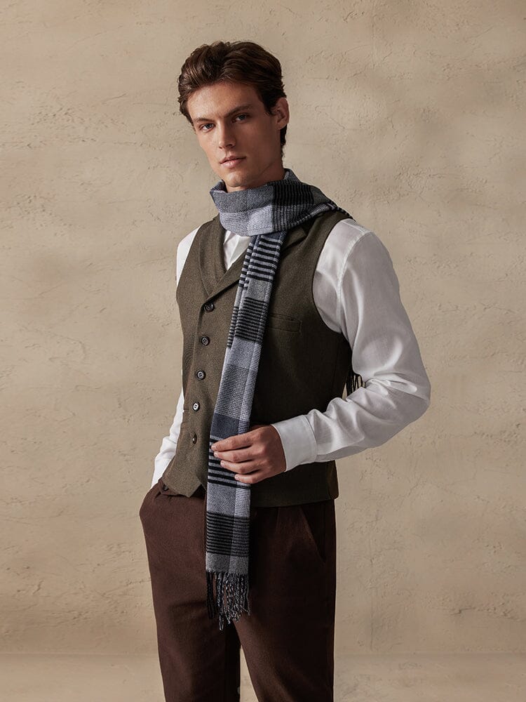 Soft Plaid Tassel Schal