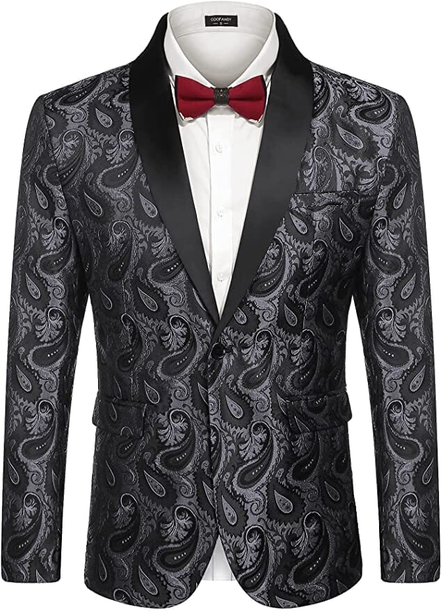 Paisley Schalkragen Lapel Blazer