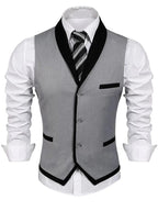 Buttons V-neck Anzug Weste