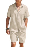 2 Teil Strand Guayabera Leinen Set