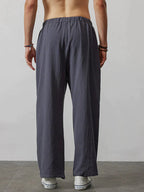 wide-legged Leinen Stil comfortable Hose