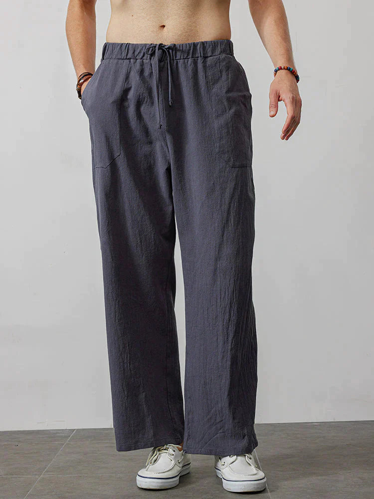 wide-legged Leinen Stil comfortable Hose