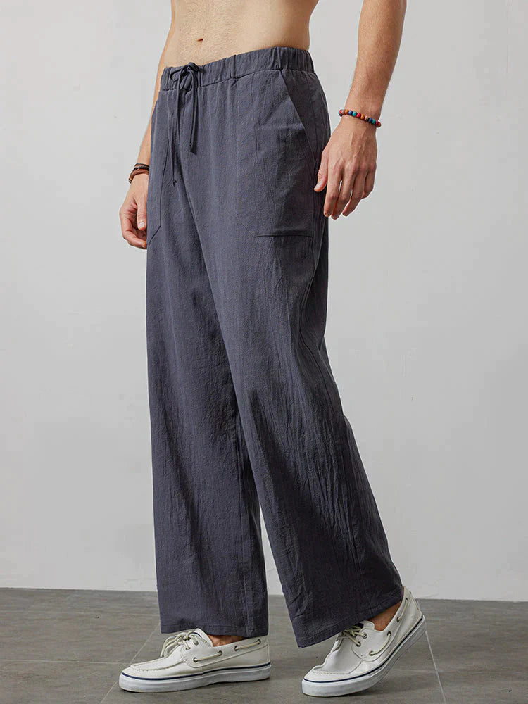 wide-legged Leinen Stil comfortable Hose