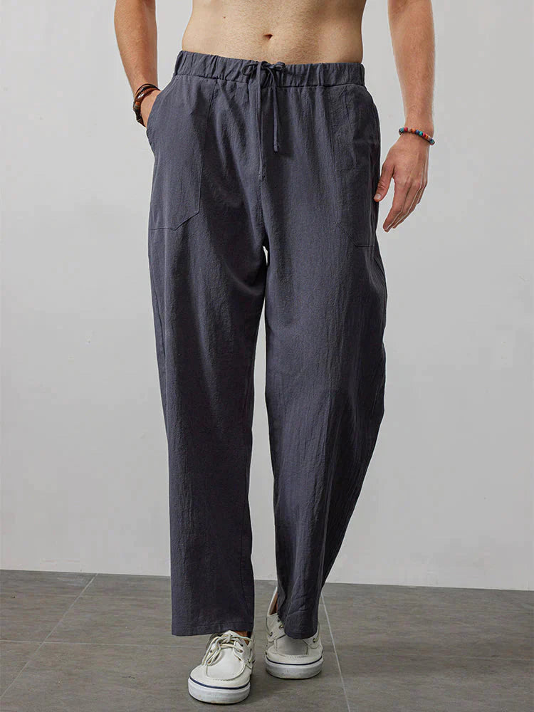 wide-legged Leinen Stil comfortable Hose