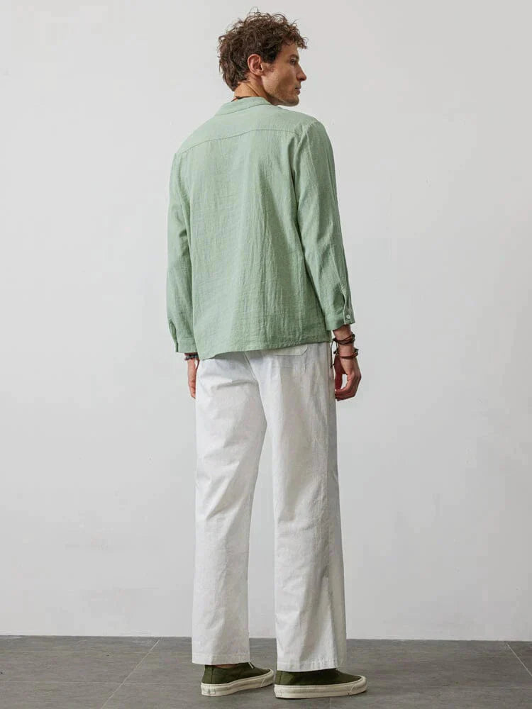 V Neck Lang Ärmel Hemd