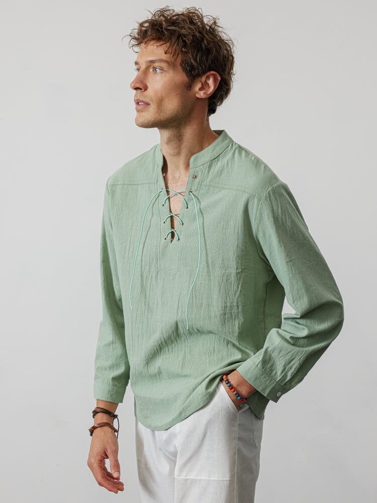 V Neck Lang Ärmel Hemd
