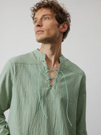 V Neck Lang Ärmel Hemd