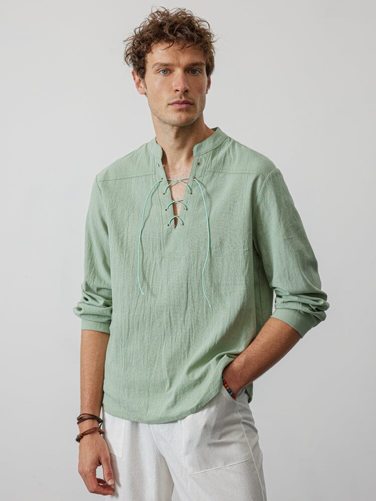 V Neck Lang Ärmel Hemd