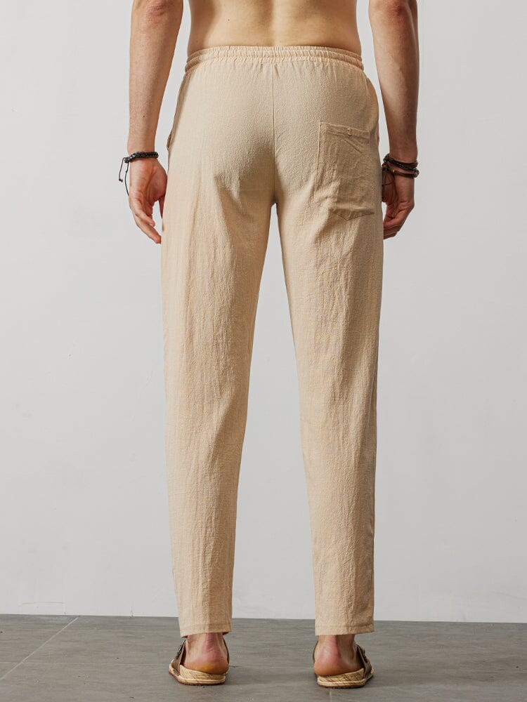 Casual Lockere Uni Color Lacing Elastische Waist Hose