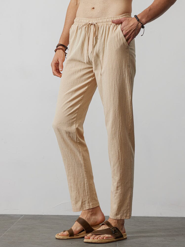 Casual Lockere Uni Color Lacing Elastische Waist Hose