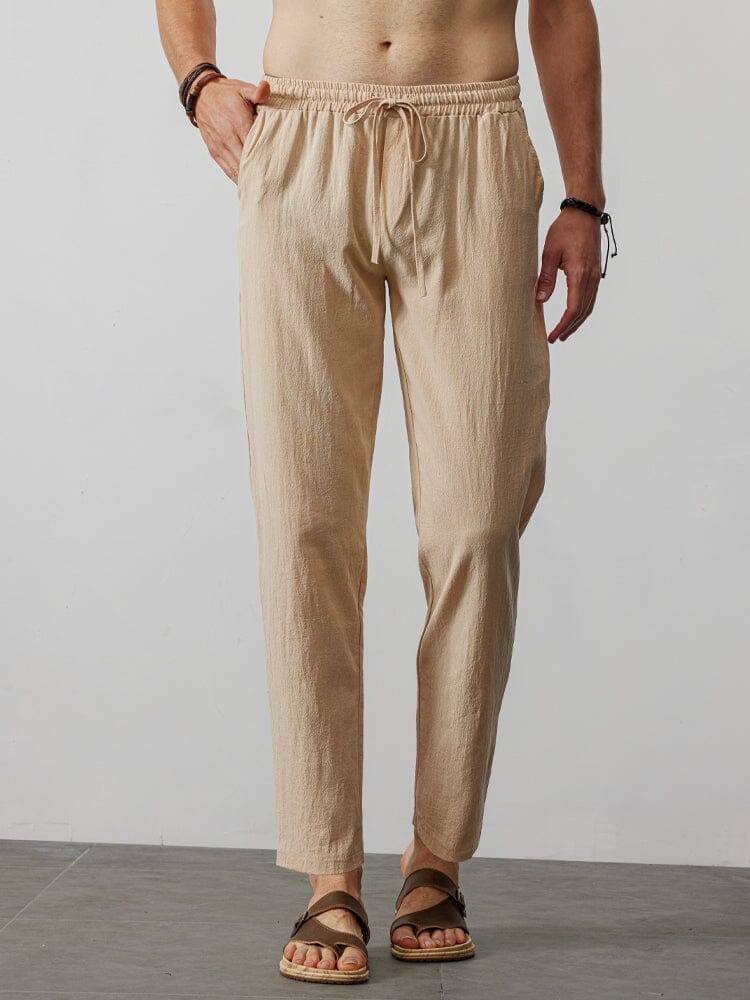Casual Lockere Uni Color Lacing Elastische Waist Hose