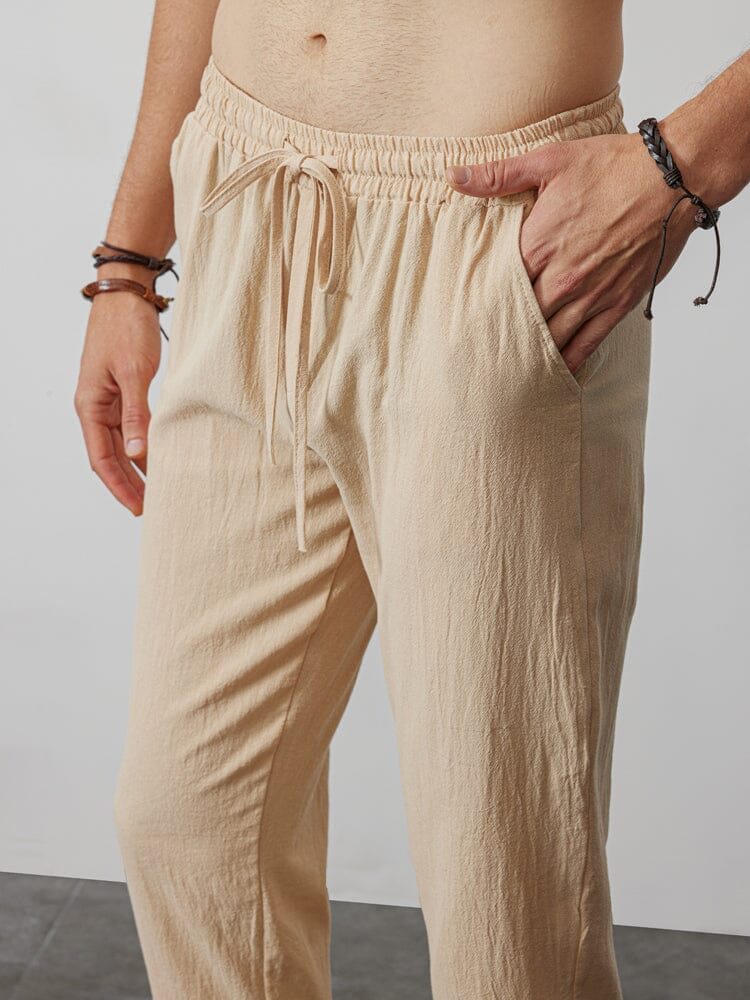 Casual Lockere Uni Color Lacing Elastische Waist Hose