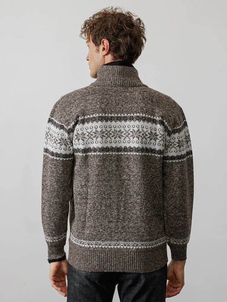 Christmas snowflake Teil standing Kragen warm Cardigan Strick Jacke