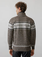 Christmas snowflake Teil standing Kragen warm Cardigan Strick Jacke