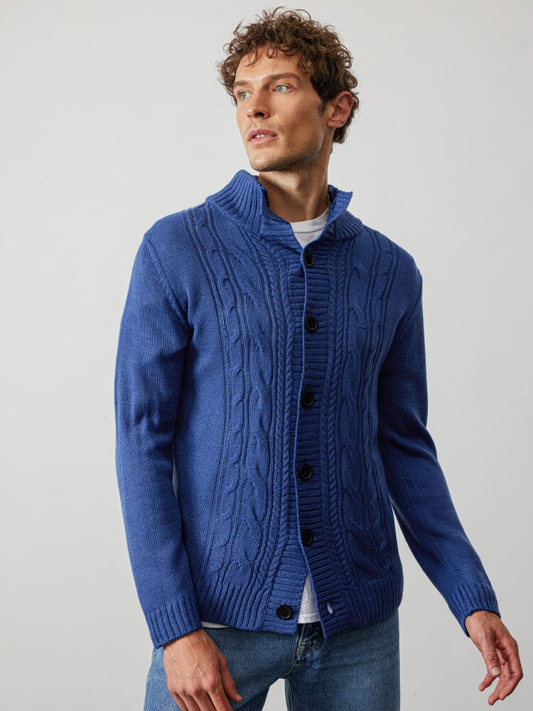 Stand Kragen Strick Cardigan Pullover