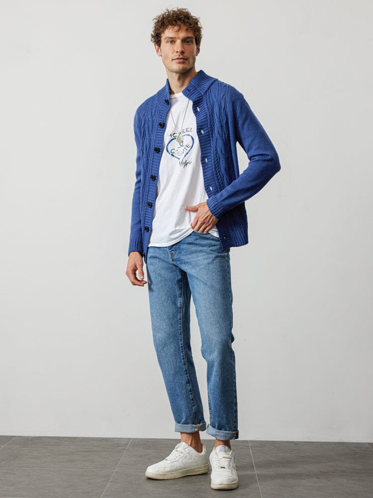 Stand Kragen Strick Cardigan Pullover