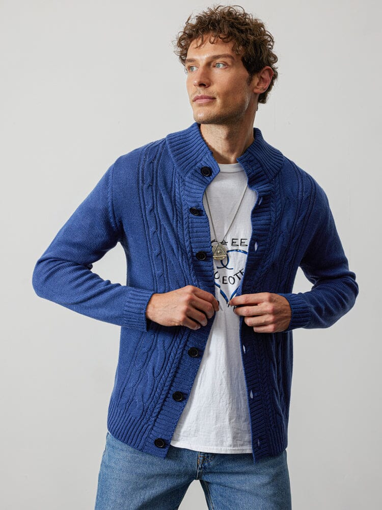 Stand Kragen Strick Cardigan Pullover