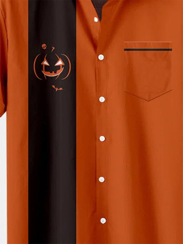 Halloween Pattern Kurz Ärmel Hemd 11