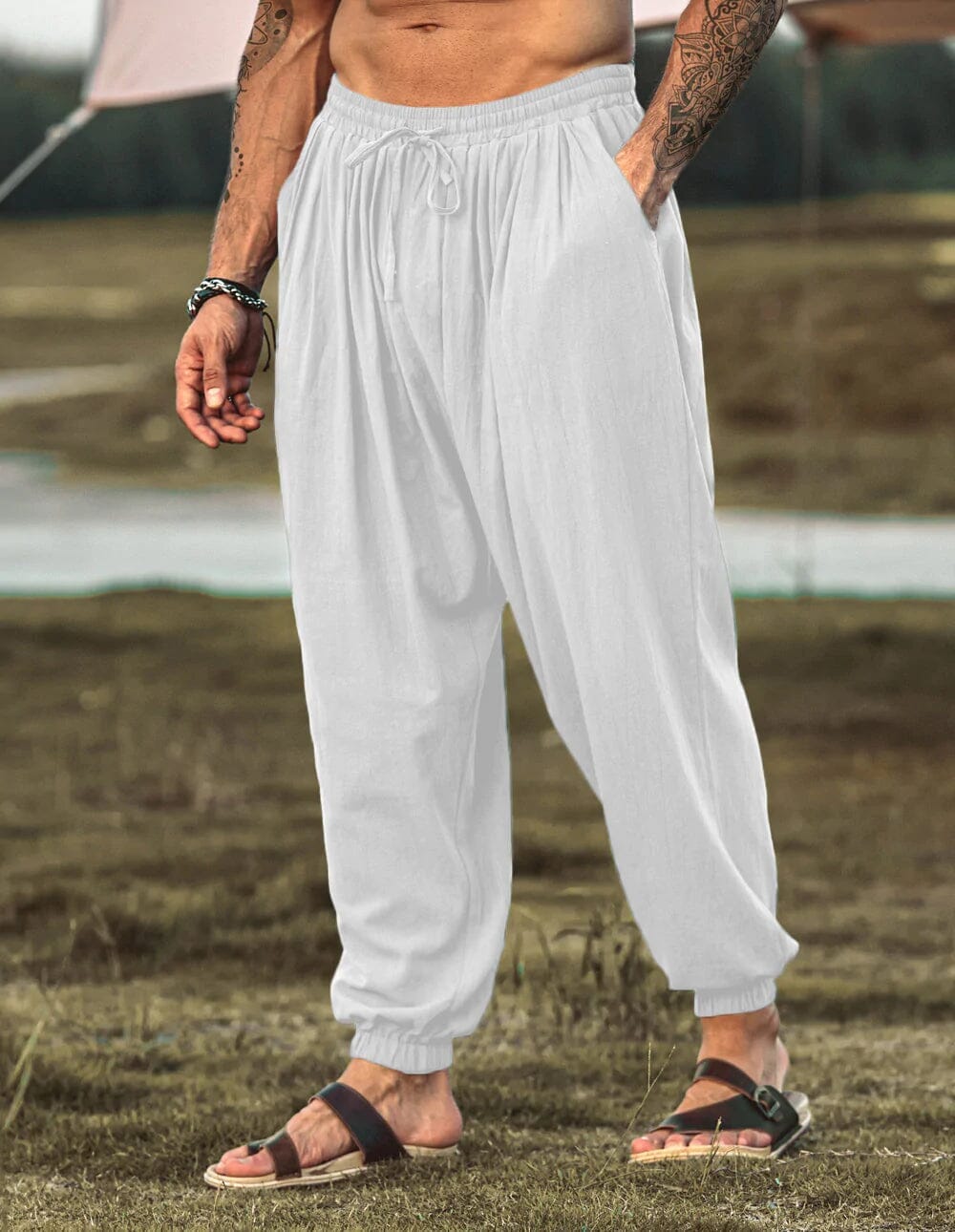 Lockere Fit Leinen Stil Hippie Hose