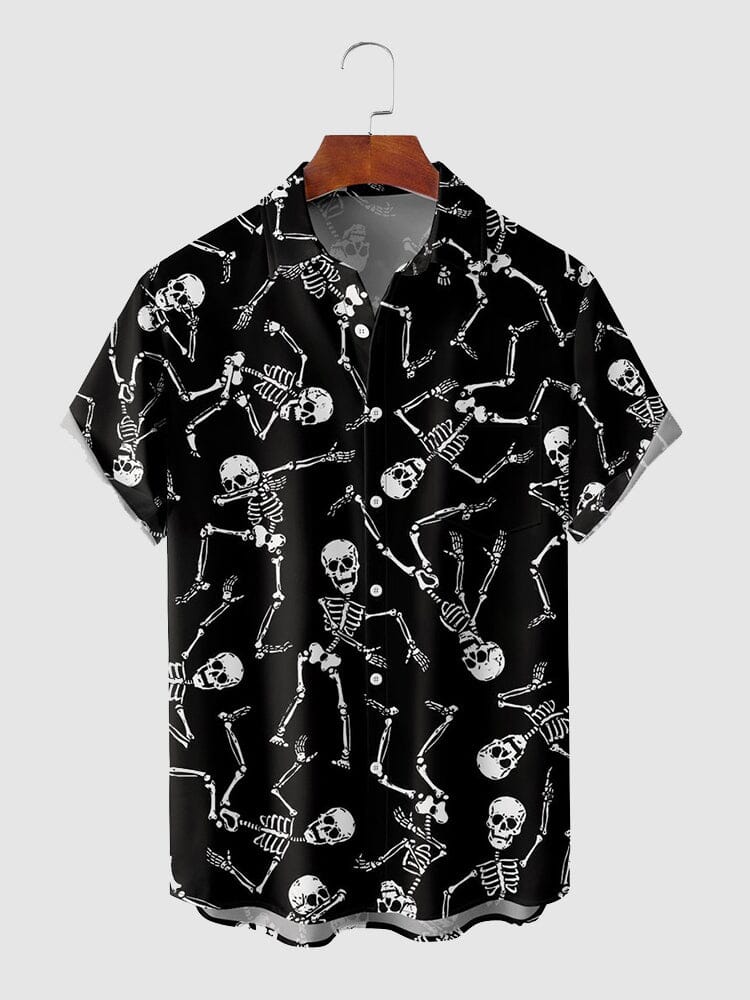 Halloween Pattern Kurz Ärmel Hemd 12