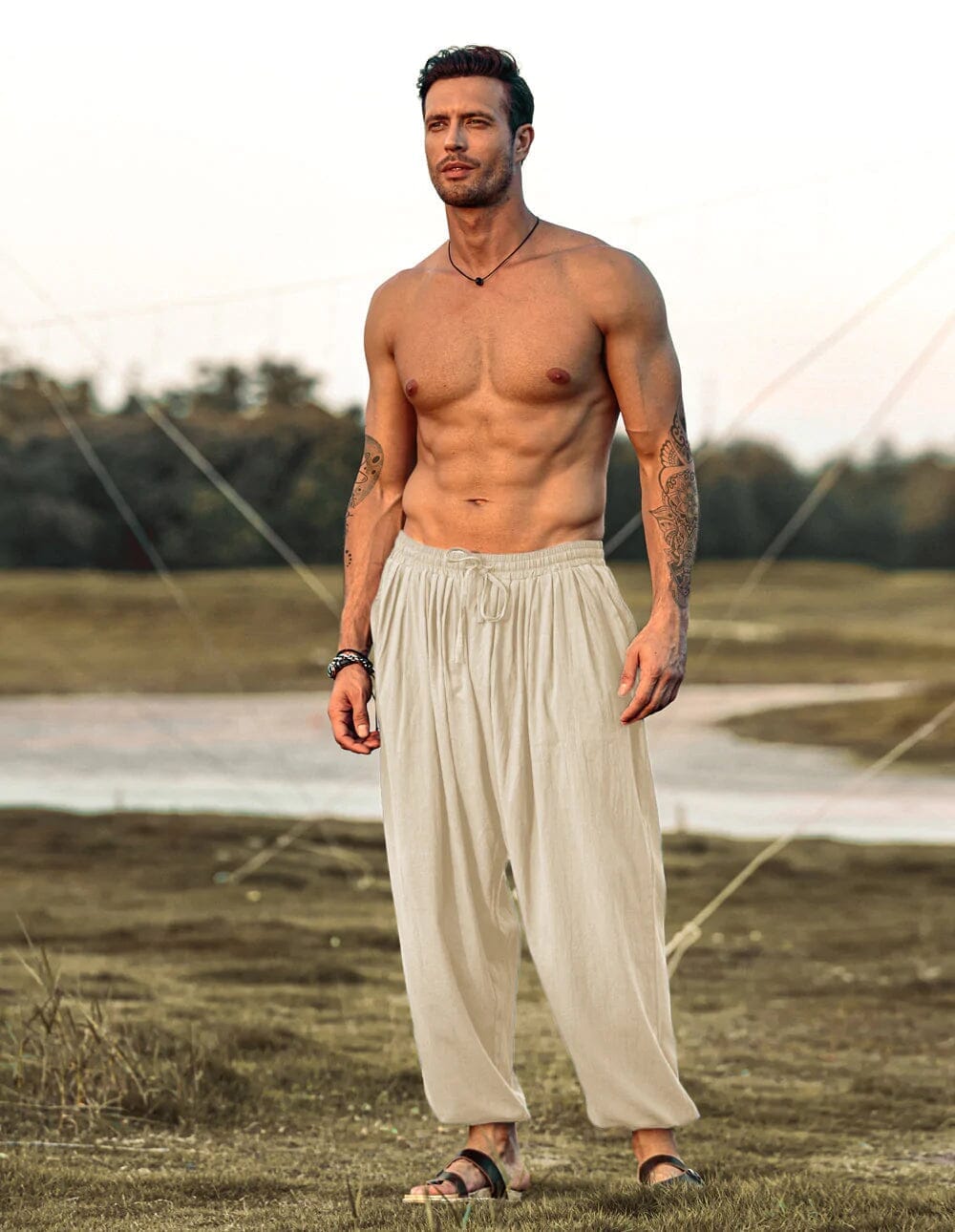 Lockere Fit Leinen Stil Hippie Hose
