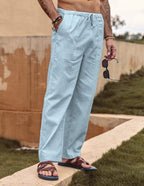 Leinen Stil Elastische Waist Yoga Hose