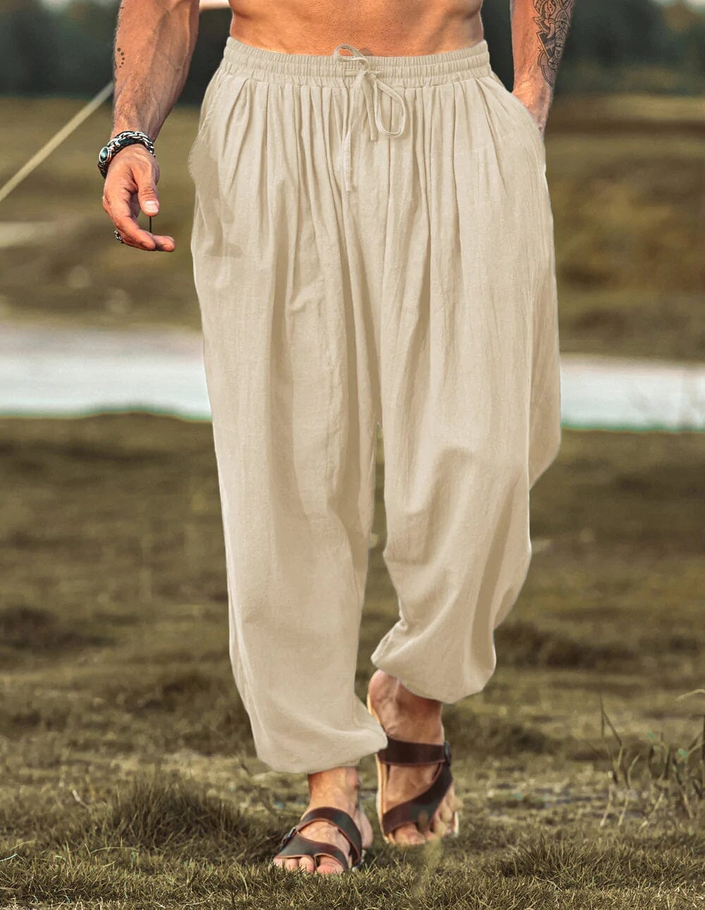 Lockere Fit Leinen Stil Hippie Hose