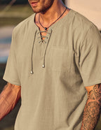 Casual Leinen Stil V Neck Hemden (US Only)