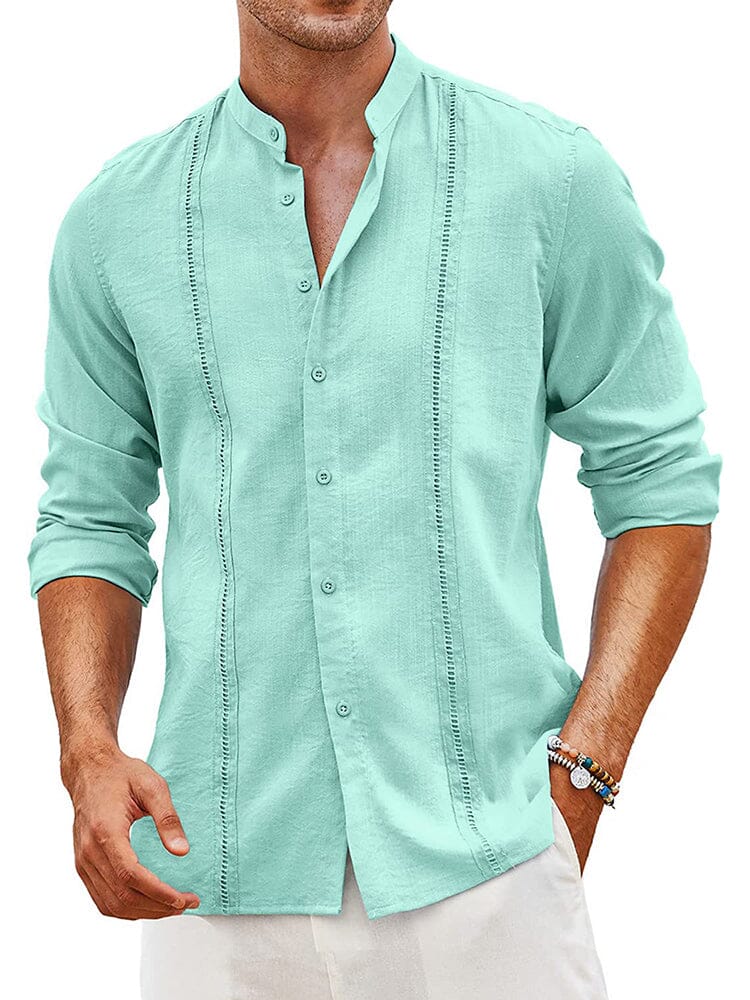 Embroidered Guayabera Leinen Hemd