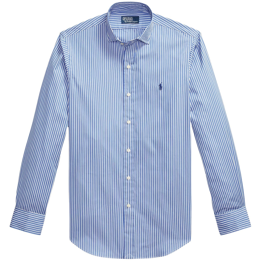 Gestreiftes Popeline-Hemd – Blau