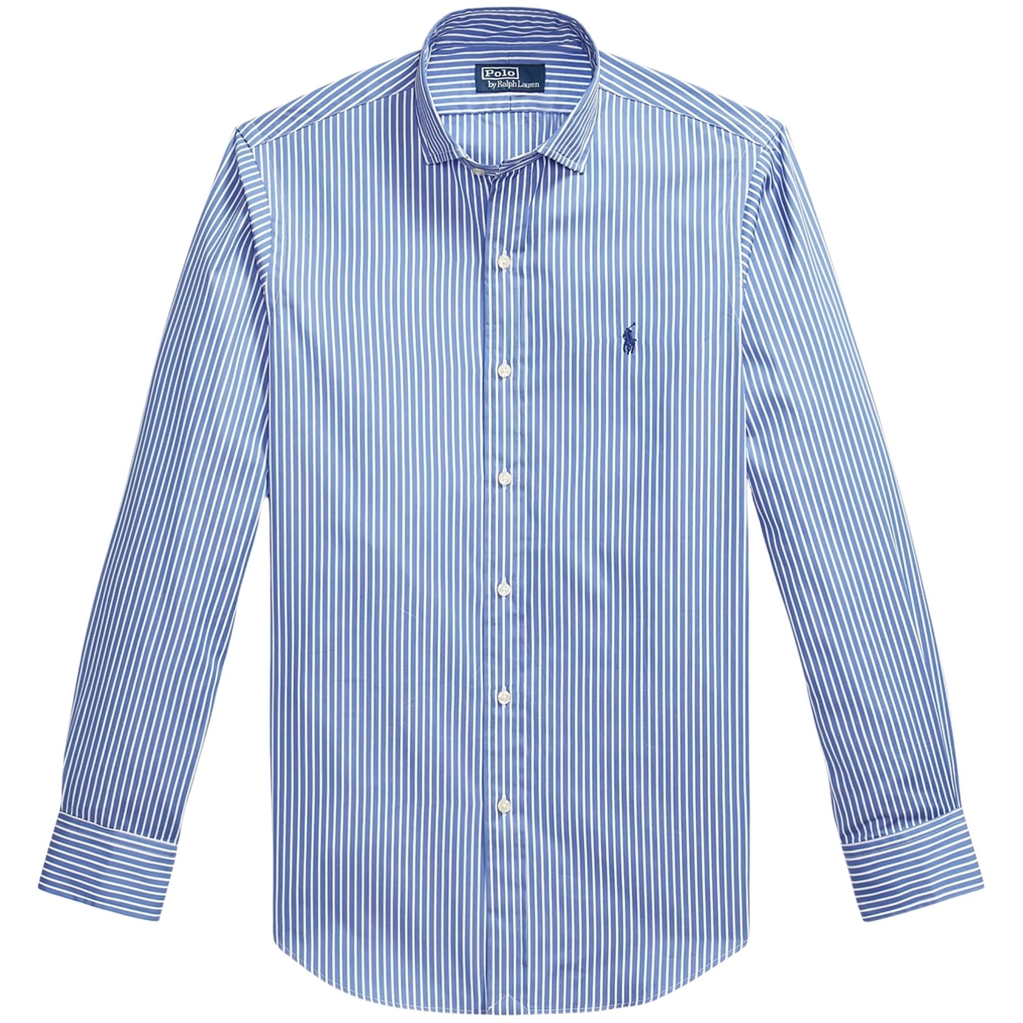 Gestreiftes Popeline-Hemd – Blau