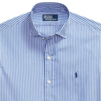Gestreiftes Popeline-Hemd – Blau