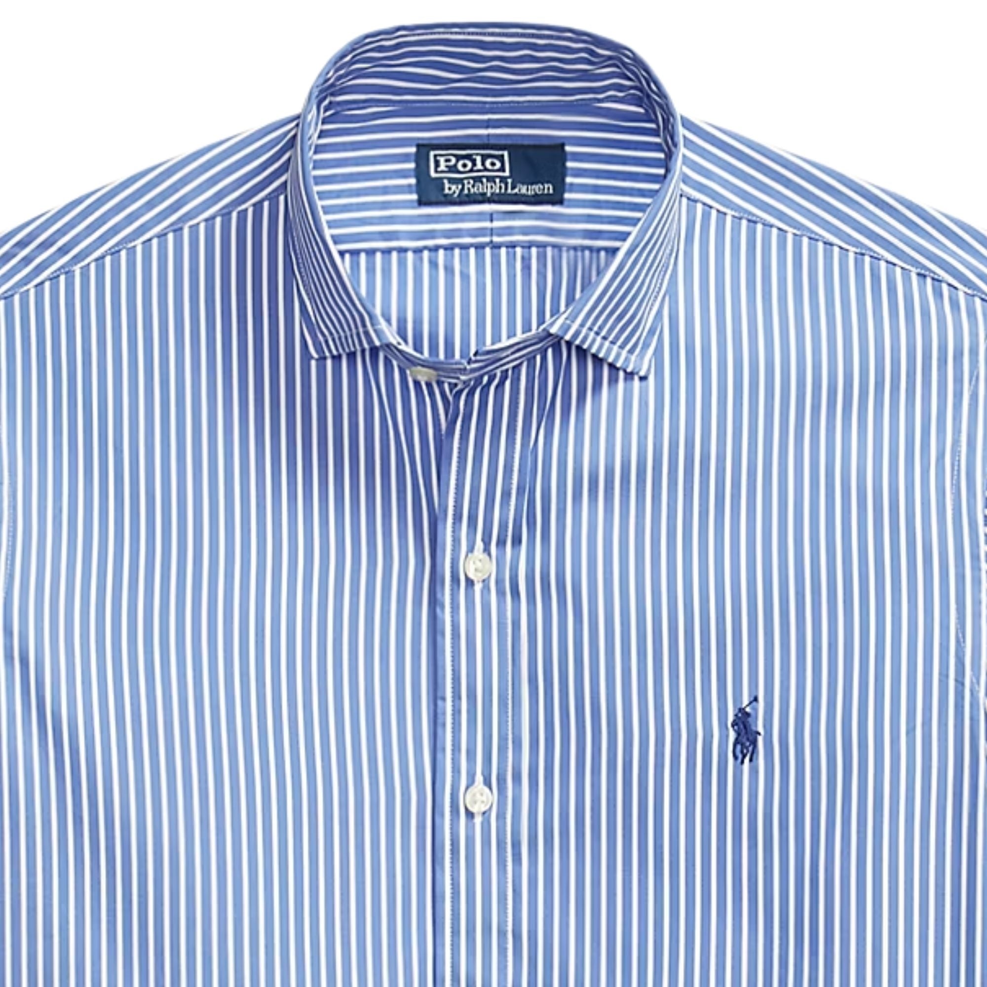 Gestreiftes Popeline-Hemd – Blau