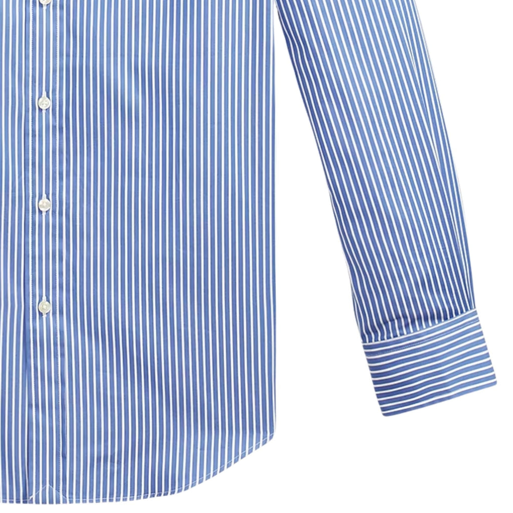 Gestreiftes Popeline-Hemd – Blau