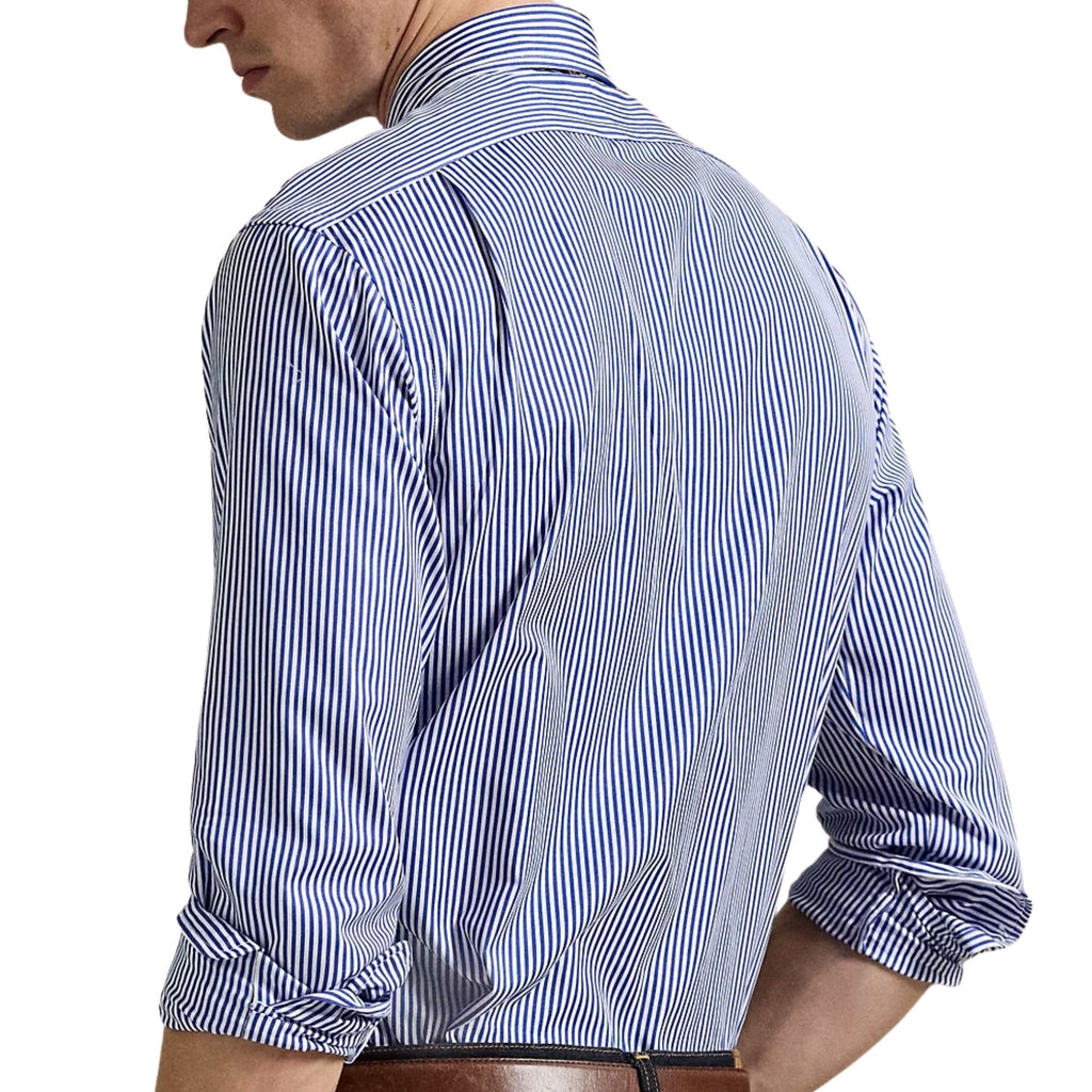 Gestreiftes Popeline-Hemd – Blau