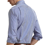 Gestreiftes Popeline-Hemd – Blau
