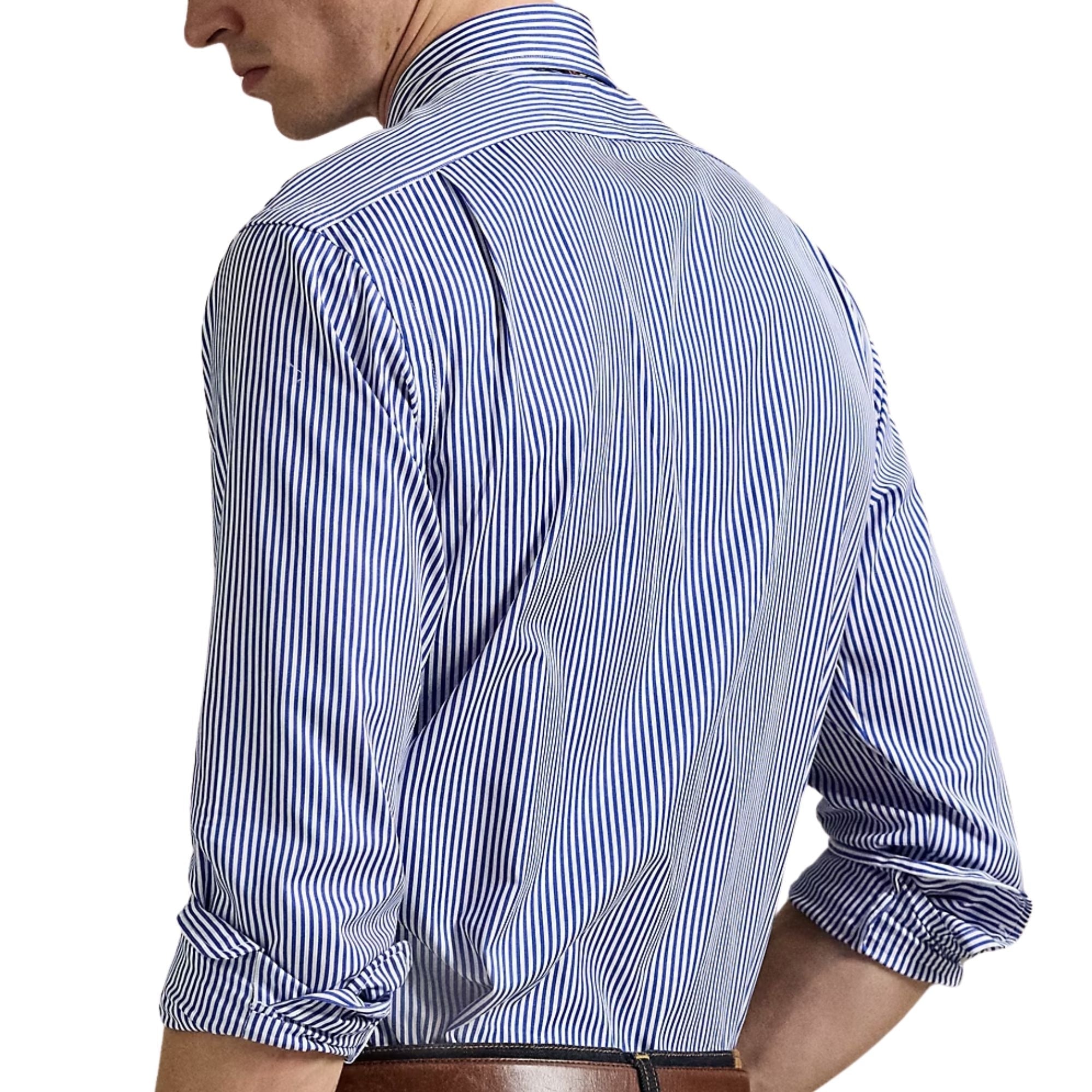 Gestreiftes Popeline-Hemd – Blau