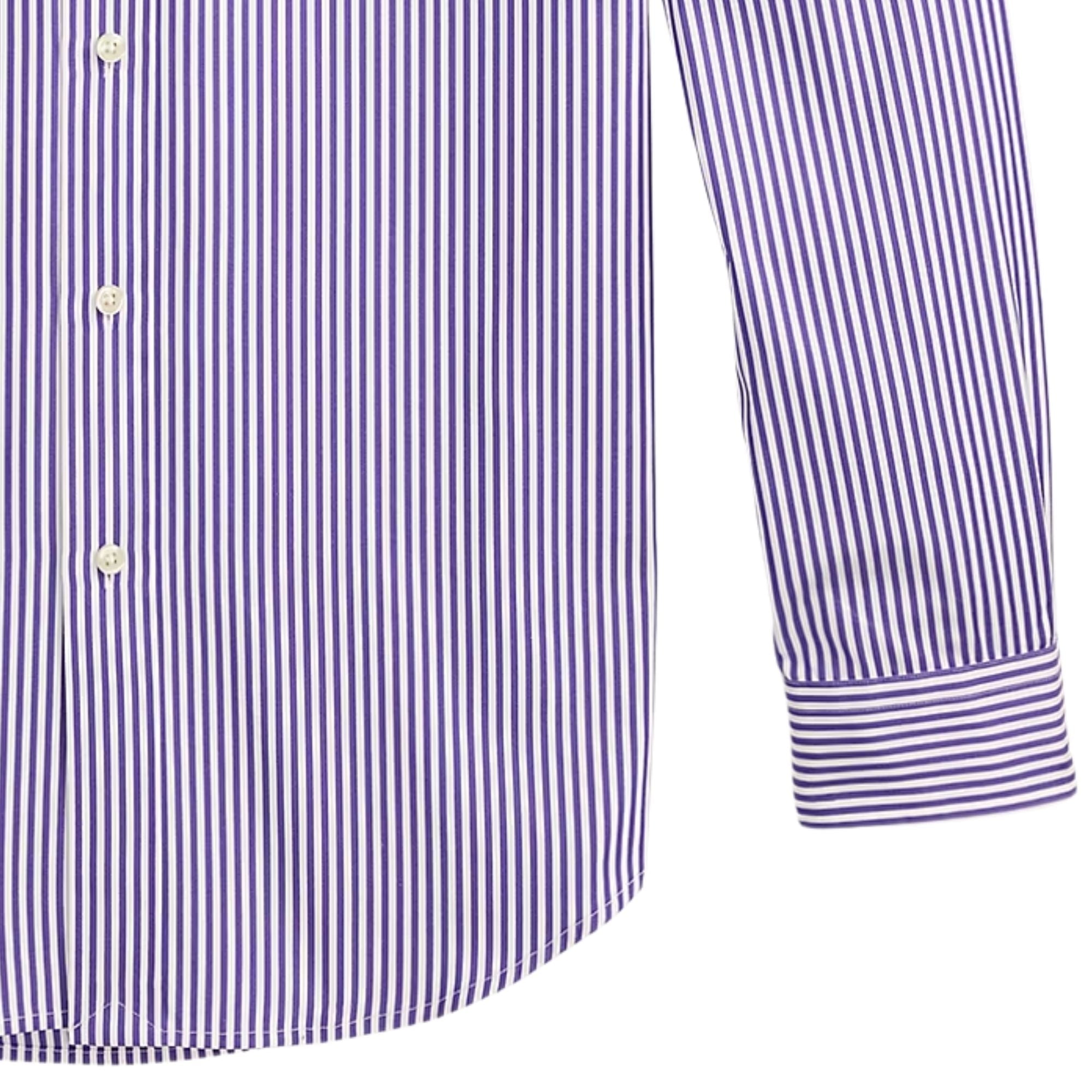 Gestreiftes Popeline-Hemd – Lila