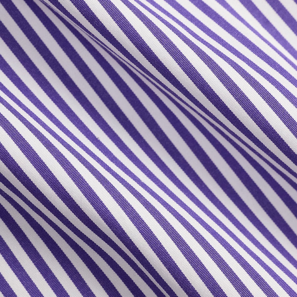 Gestreiftes Popeline-Hemd – Lila