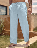 Leinen Stil Elastische Waist Yoga Hose