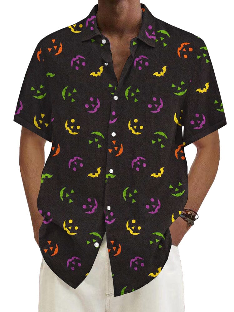 Halloween Pattern Kurz Ärmel Hemd 19