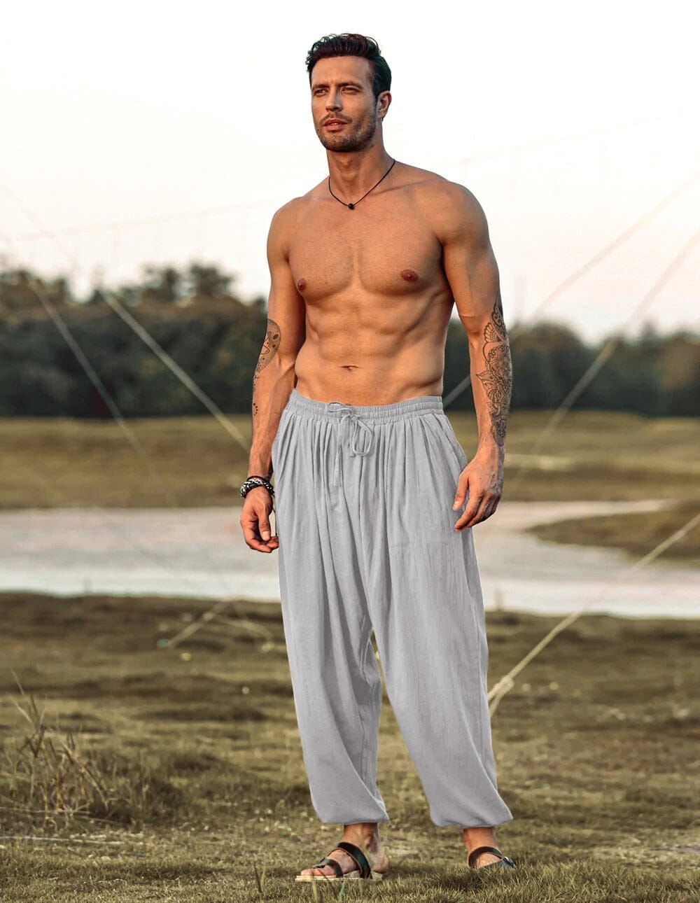Lockere Fit Leinen Stil Hippie Hose