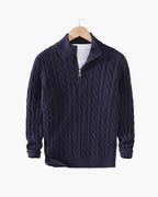 TAEBAEK Zopfmuster-Pullover mit Reißverschluss