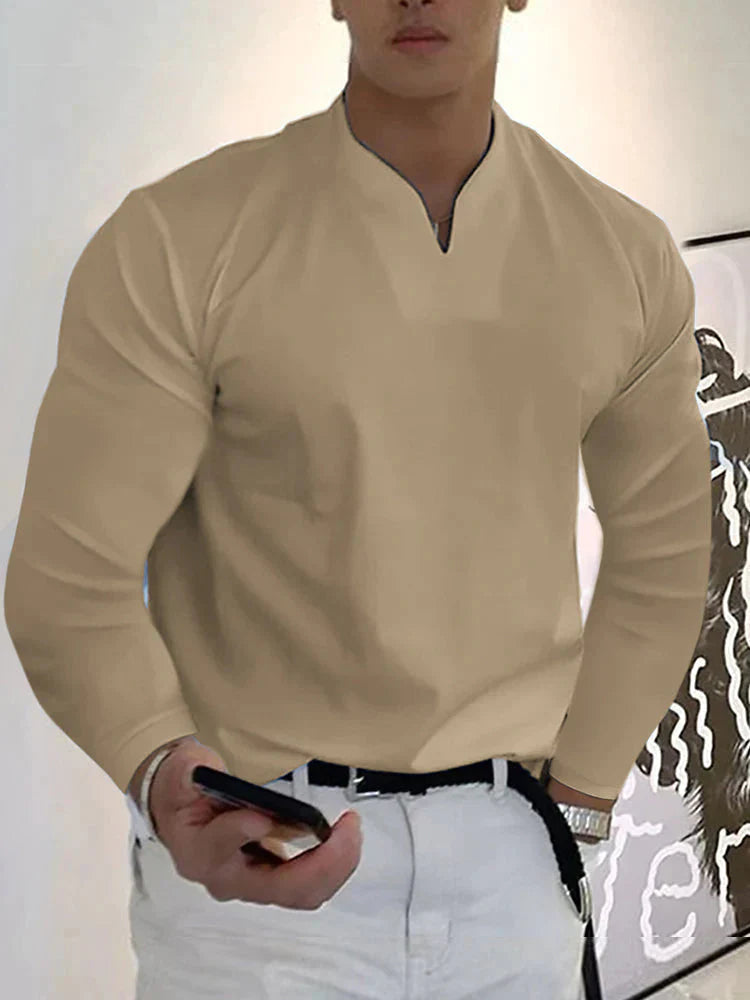 Lockere V Neck Lang Ärmel Hemd