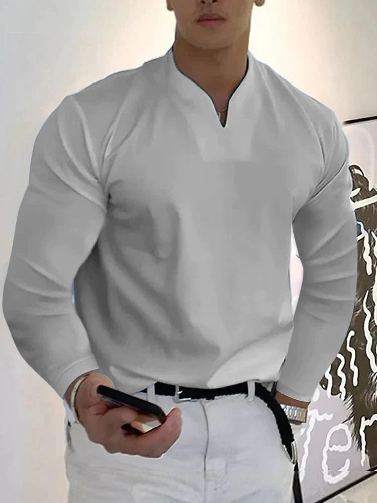 Lockere V Neck Lang Ärmel Hemd