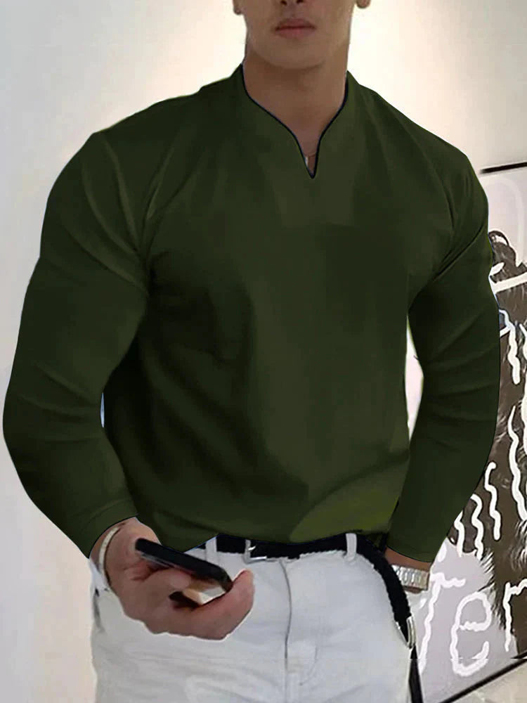 Lockere V Neck Lang Ärmel Hemd