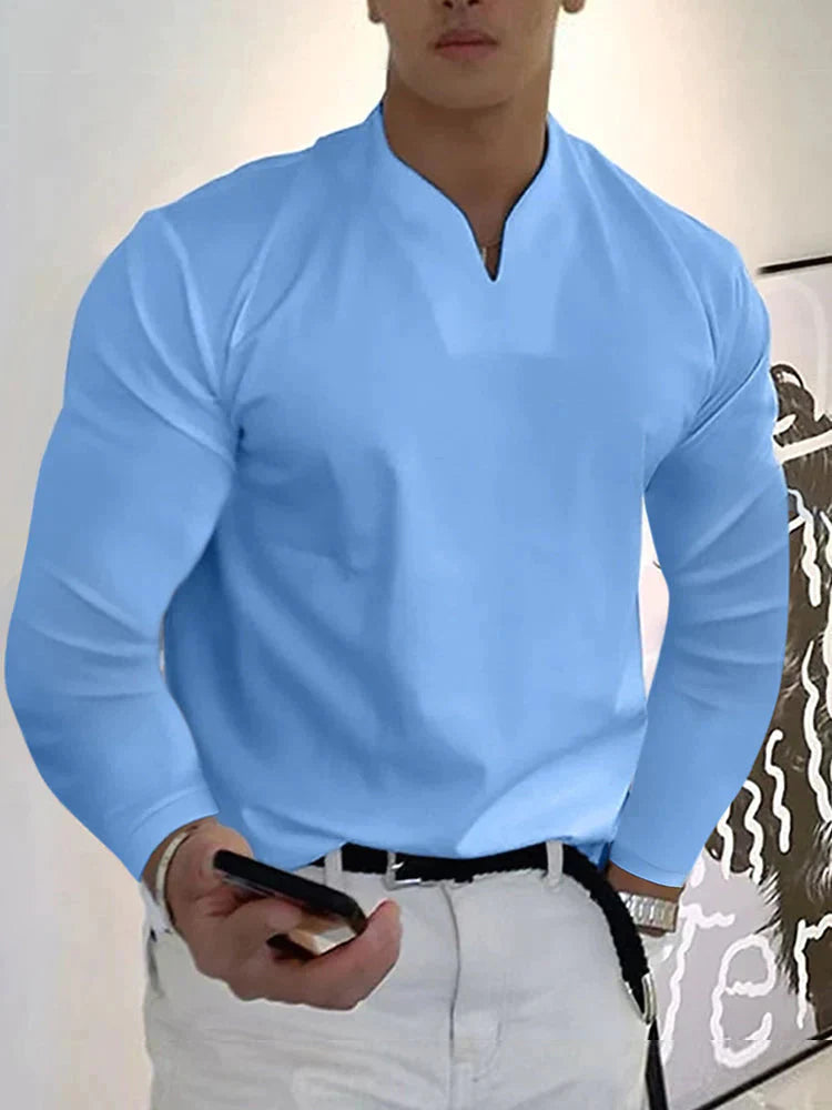 Lockere V Neck Lang Ärmel Hemd