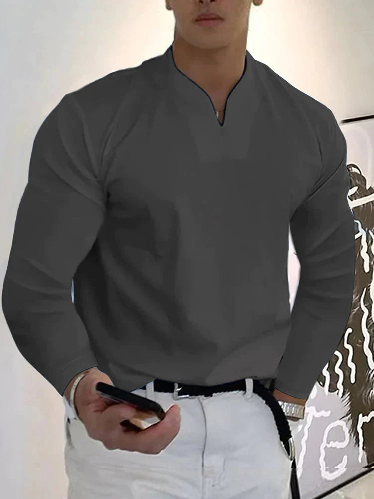 Lockere V Neck Lang Ärmel Hemd